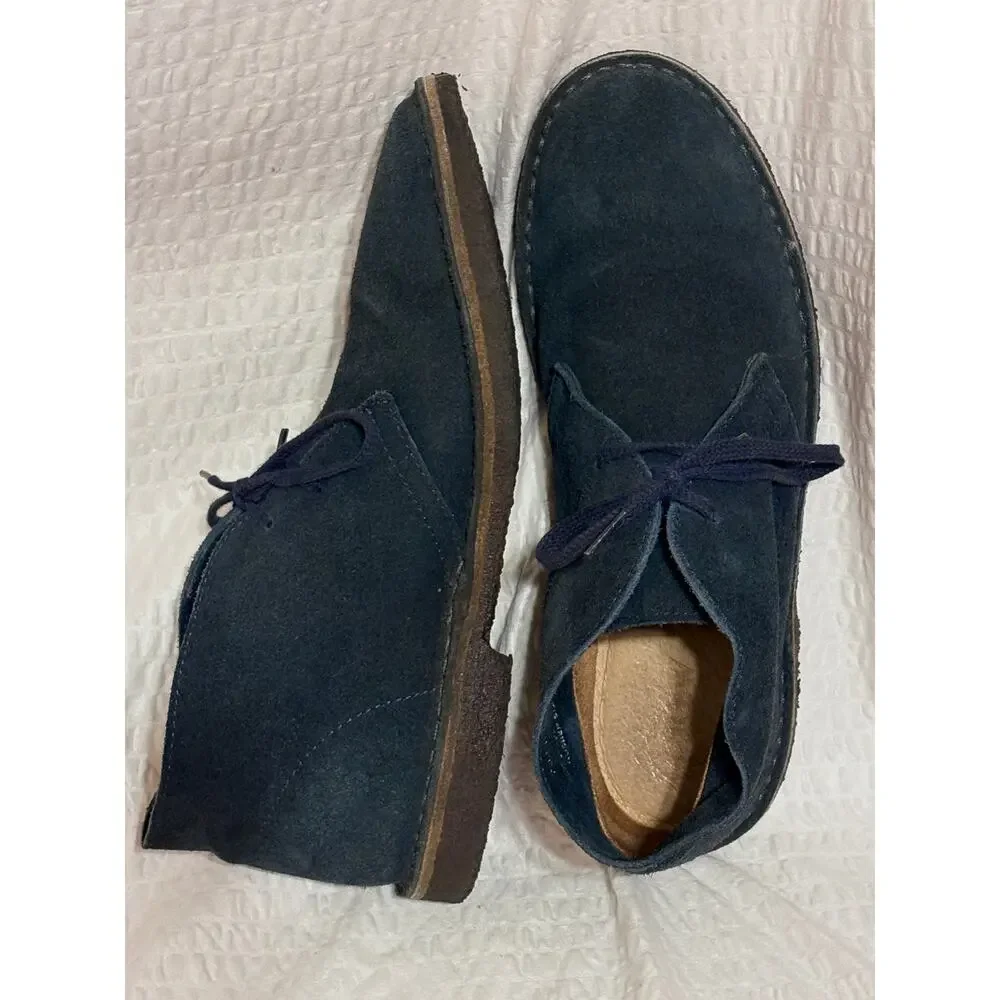 J.  Crew MacAlister Italian Made Navy Blue Suede Leather Chukka Boots Men’s 8.5